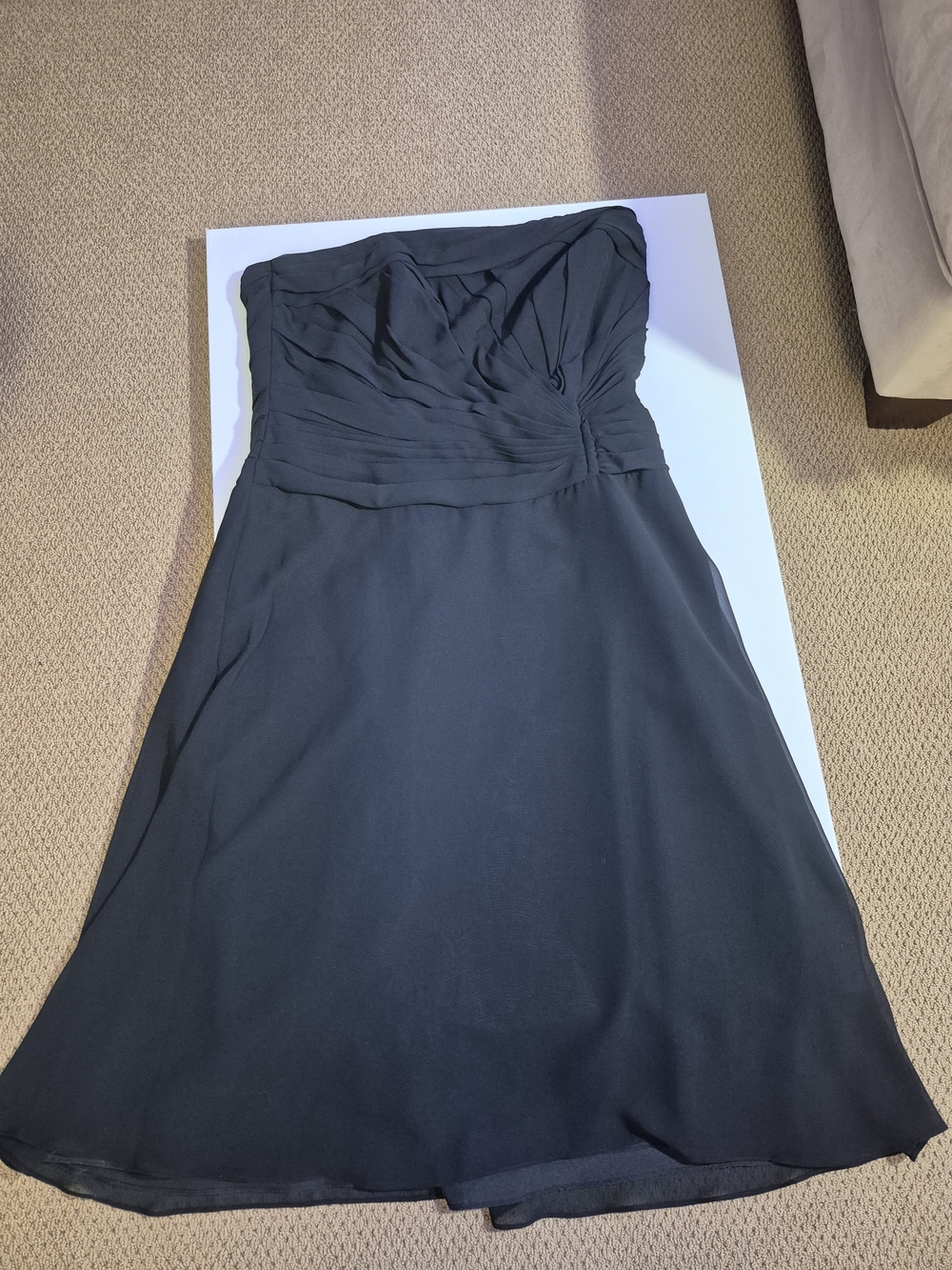 Strapless Black A-Line Evening Dress